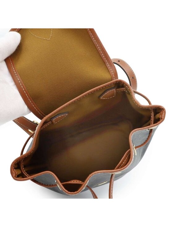 Celine Trio Mini Folco Backpack Leather Tan Brown Gold main image 5